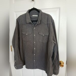 Outerknown Grey Blankett Button-Up Shirt Organic Cotton Outdoor Gorpcore Cowboy